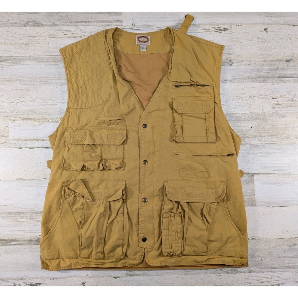 Vintage Banana Republic Vest Mens Extra Large Yellow Khaki Mill Valley Photog